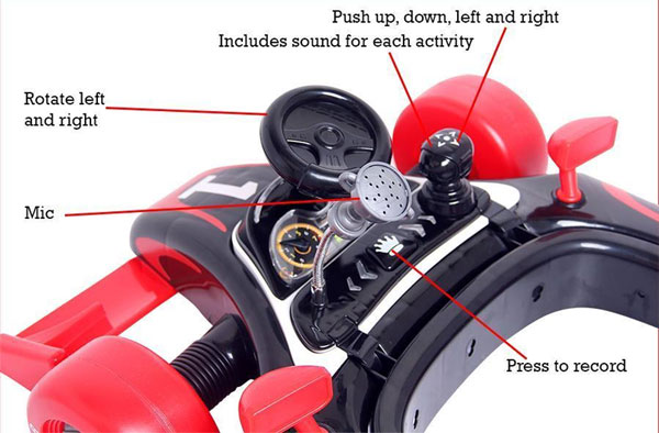 4 In1 Baby Walker Rocker Formula Racing Car And Push Handle-Red