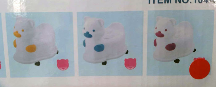 A+B High Quality Baby Closestool Potty Seat Bear With Wheel 104A