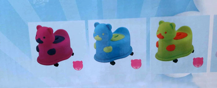 A+B High Quality Baby Closestool Potty Seat Bear With Wheel 104A