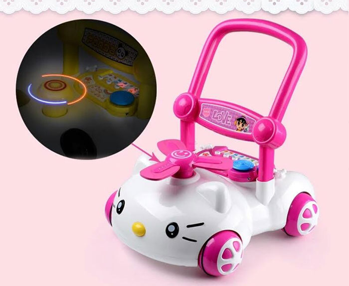 A+B Kitty Sit To Stand Baby Muscial Walker (Pink)