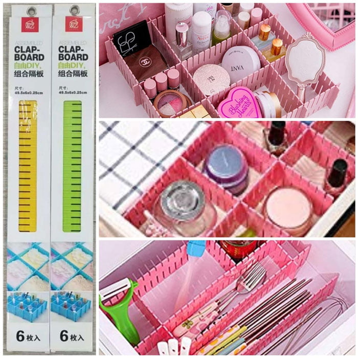 Adjustable Plastic Drawer Divider Storage Organizer 4 Big Stick In Box 4 Adjustable Plastic Drawer Divider Storage Organizer 4 Big Stick In Box