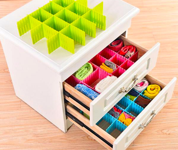 Adjustable Plastic Drawer Divider Storage Organizer 4 Big Stick In Box 6 Adjustable Plastic Drawer Divider Storage Organizer 4 Big Stick In Box
