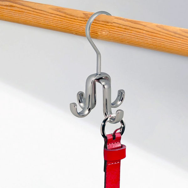 Axis Rod Closet Organizer Hook 4 Hanger, Chrome