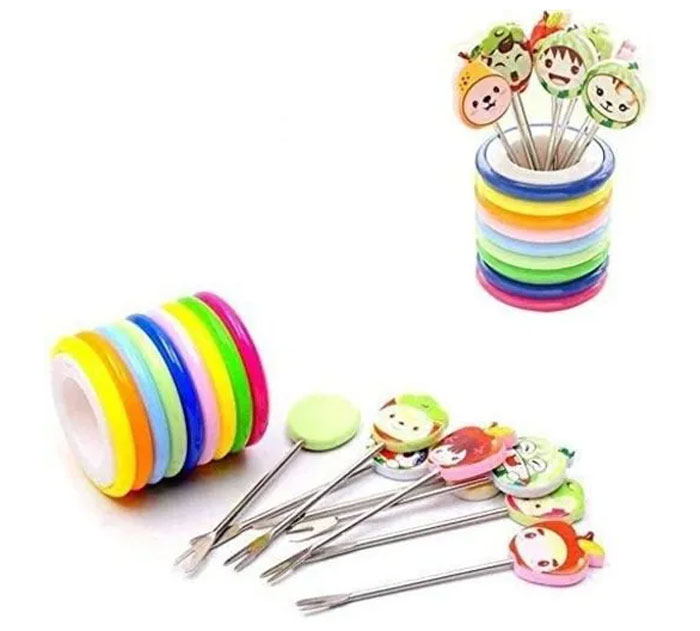 Fruit Fork Food Sticks- Multi-Colors 4 Fruit Fork Food Sticks- Multi-Colors