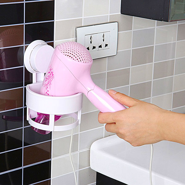 Hair Dryer Holder Suction Wall Shelf One Pieces