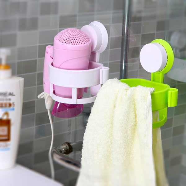 Hair Dryer Holder Suction Wall Shelf One Pieces