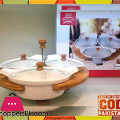 Imperial 3 Pieces Serving Dish Wooden With Stand