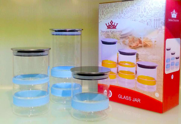 Imperial Collection Glass Jar Set 3 Pieces