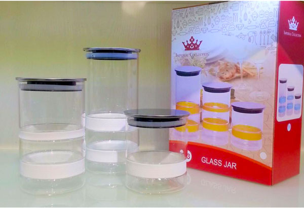 Imperial Collection Glass Jar Set 3 Pieces