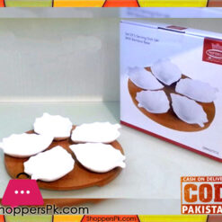 Imperial Set Of 5 Serving Dish Wit Bamboo Base