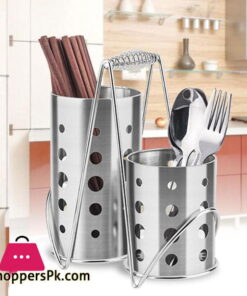 Set Of 2 Stainless Steel Cuttlery Holder