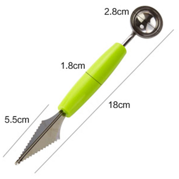 Stainless Steel Double Knife Side Melon Scoop 304