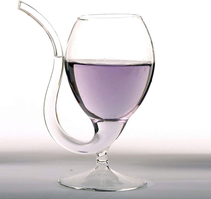 Vampire Unique Cocktail Glass With Built In Straw 300Ml