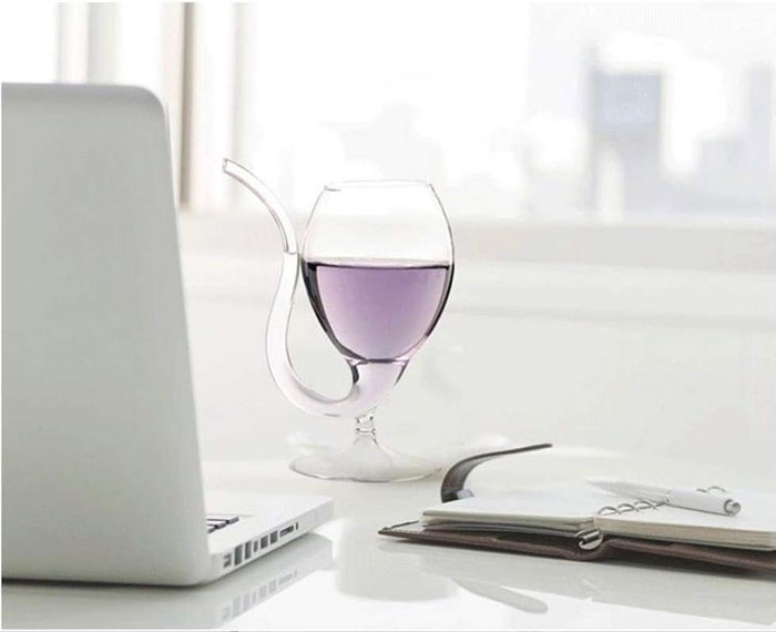 Vampire Unique Cocktail Glass With Built In Straw 300Ml