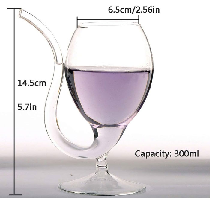 Vampire Unique Cocktail Glass With Built In Straw 300Ml