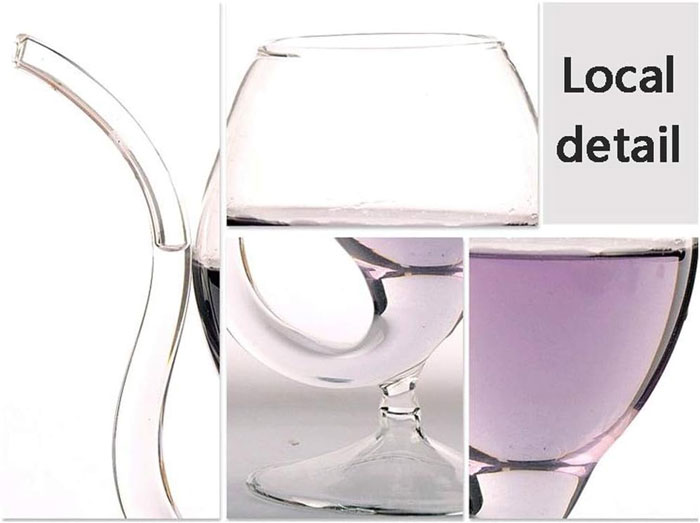 Vampire Unique Cocktail Glass With Built In Straw 300Ml