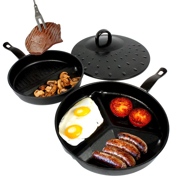3 In 1 Divide Wonder Tri Pan Cooking 3 Pieces Set