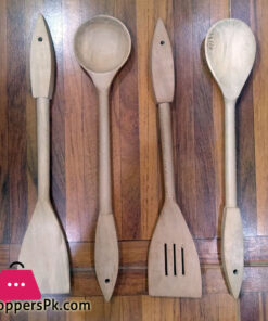 4 Pieces Wooden Spoon Set