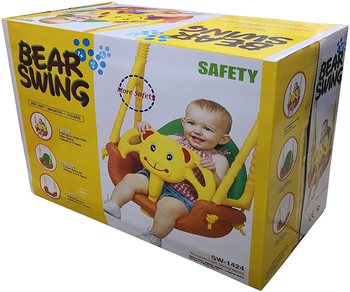Edu Play Outdoor Baby Swing Bear Kids Swing 3 In 1 Safety Swing - Sw-1424 Korea Made