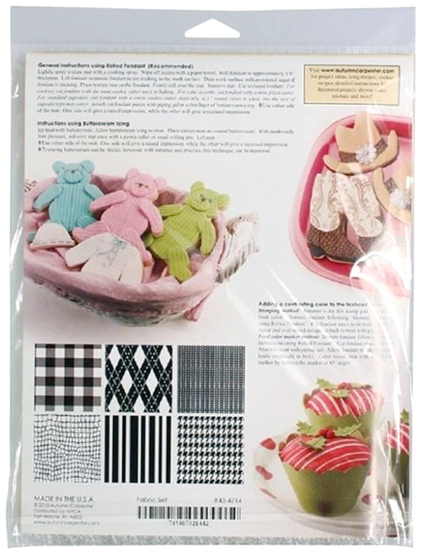 Fabric Icing Texture Sheet Impression Mat 6 Pieces Set