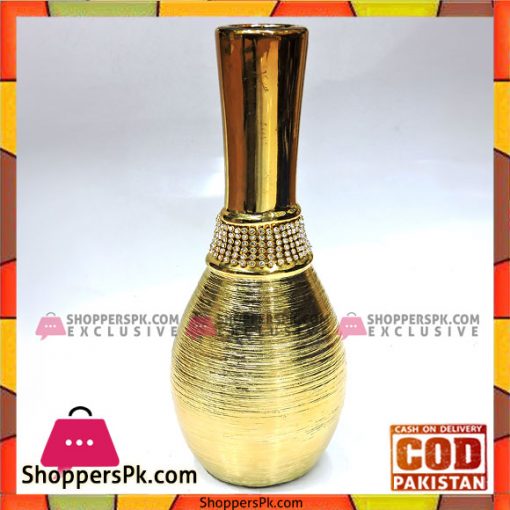 Fancy Golden Ceramic Flower Vase BQ2