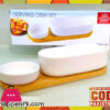 Imperial Serving Dish 2 Pieces With Bamboo Wooden Stand