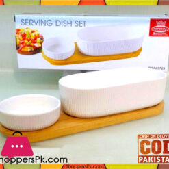 Imperial Serving Dish 2 Pieces With Bamboo Wooden Stand