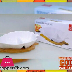 Imperial Serving Dish Set With Bamboo Wooden Stand