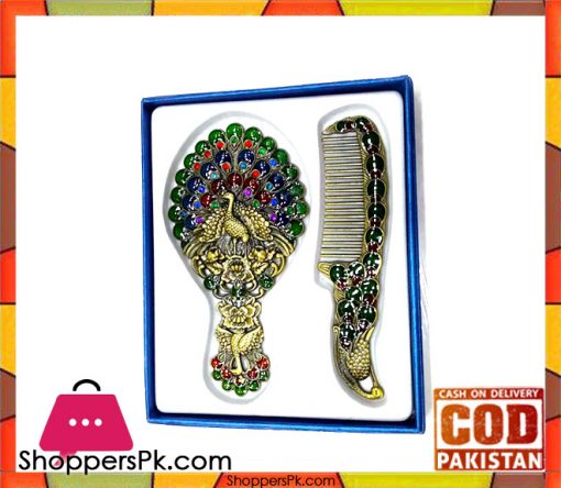 Fancy Peacock Mirror Comb Set BN2