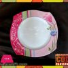 High Quality Melamine Square Rice Plate 12 Pieces Pink