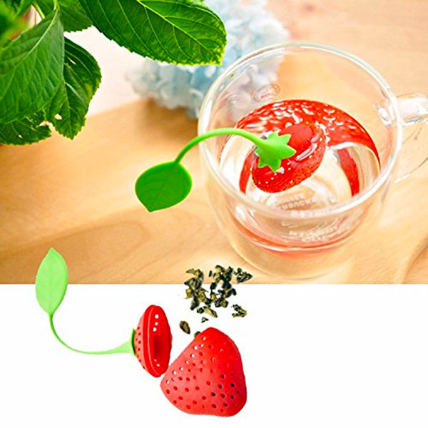 Silicone Strawberry Tea Strainer One Pieces