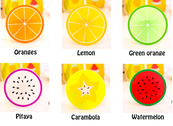 Silicone Fruits Tea Mat 6 Pieces