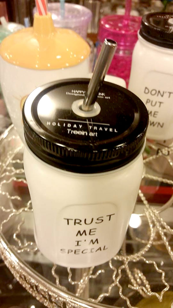 Ceramic Mason Jar With Straw