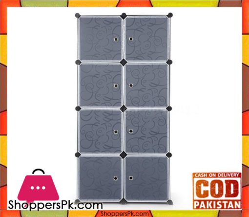 8 Cube DIY PP Plastic Shelf Clothes Cabinet