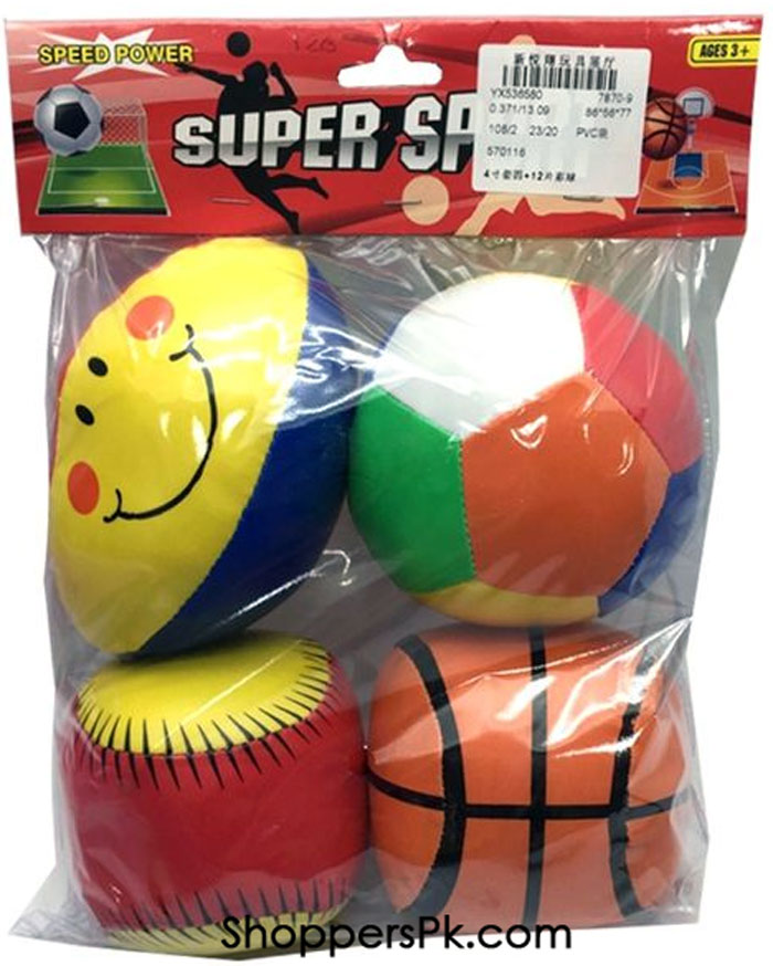 Baby Stuffed Balls Pack Of 4 Multicolour