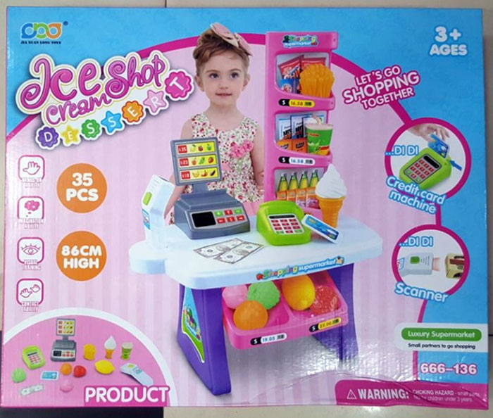 Ice Cream Shop 35 Pcs Shopping Cart 666-136 4 Ice Cream Shop 35 Pcs Shopping Cart 666-136