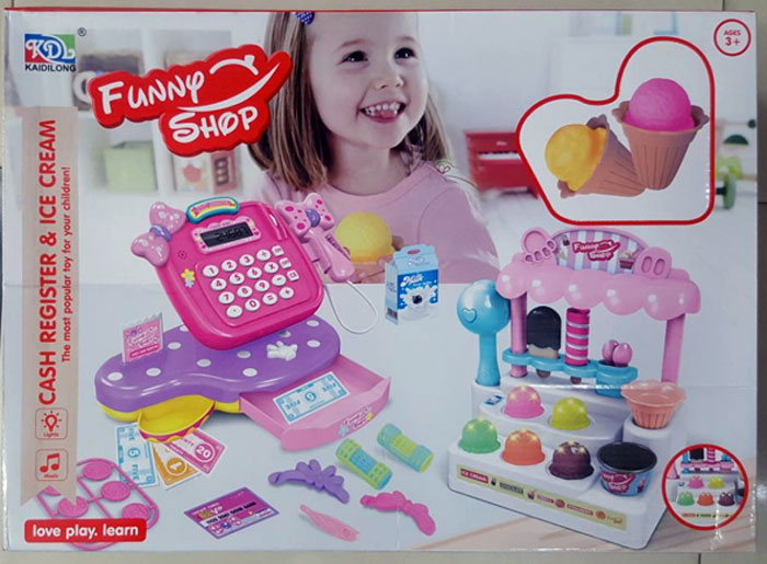 Ice Cream Shop &Amp; Cash Register Toy Play Set For Kids Kdl-888-15