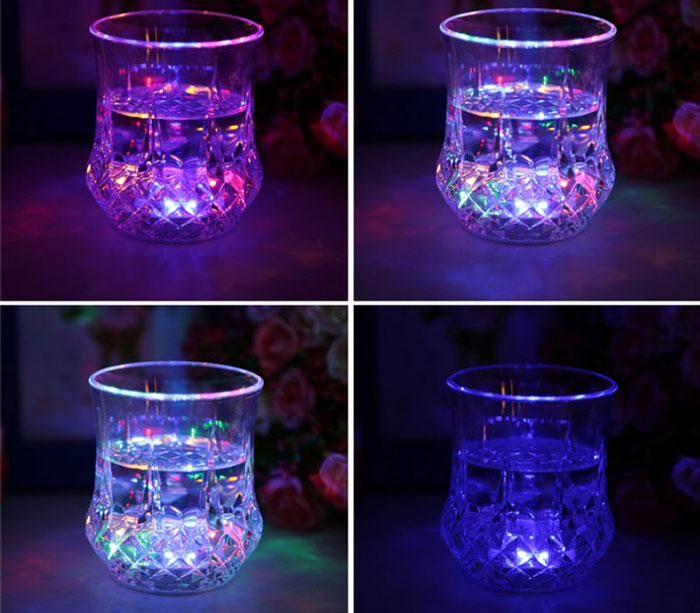 Led Water Glass Inductive Rainbow Color Cup - 7 Oz -1 Pcs