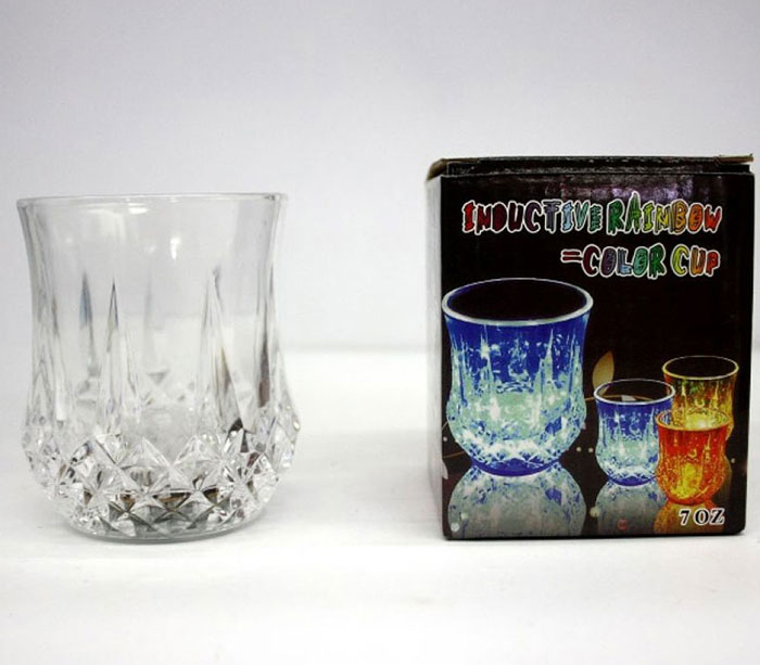 Led Water Glass Inductive Rainbow Color Cup - 7 Oz -1 Pcs