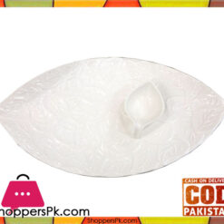 Leaf Serving Dish With Sauce Holder