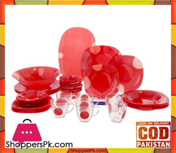 Luminarc Glassware Red Dinner Set 71 Pieces - 8 Person