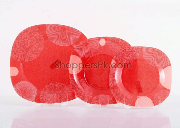 Luminarc Glassware Red Dinner Set 71 Pieces - 8 Person