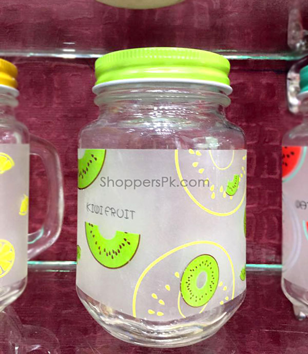Mason Jar Fruit Print Check Led &Amp; Color Straw