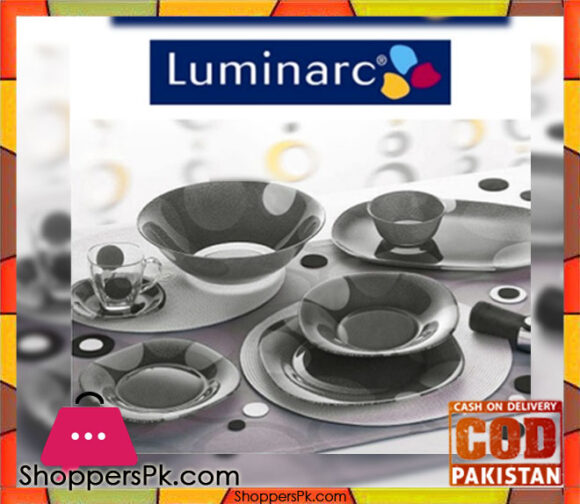 Luminarc Glassware Black Square Dinner Set 71 Pieces - 8 Person