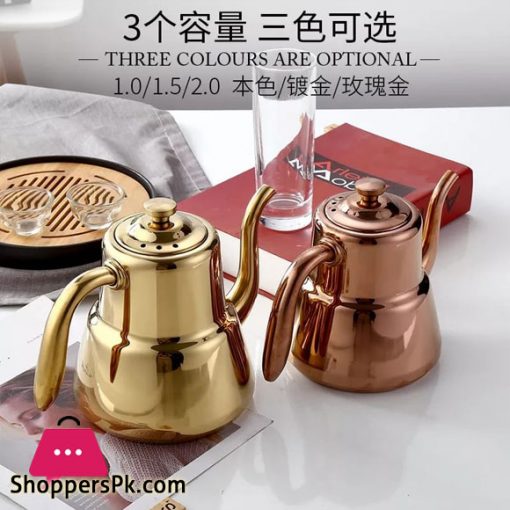 Thickened Stainless Steel Teapot Dining Room with Flower Teapot with Filter Hotel Restaurant Lepin Pot Induction Kettle