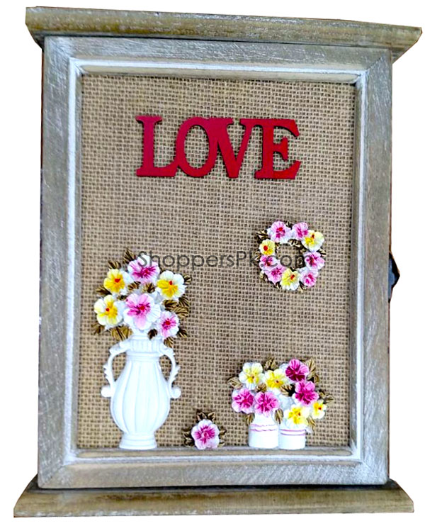 Wall Hanging Door Type Wooden Key Holder 6 Hook A2