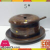 Wooden Brass Work Sugar Pot 5 Inch