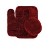 3 Pc Bathroom Set Bath Mat Rug, Contour, And Toilet Lid Cover, With Rubber Backing