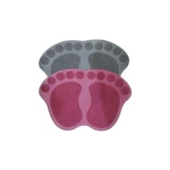 Pack of 2 of Foot Shape Rubber Bathroom Mats - Multicolour