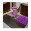 Set Of 3 - Bathroom Mats - Purple